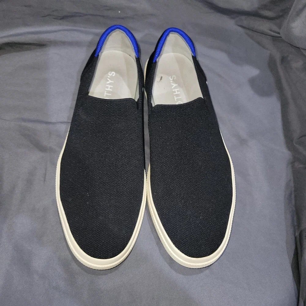 Rothy's Black Knit Slip-On Flats Women's 10 Breathable Casual Rubber Sole Round